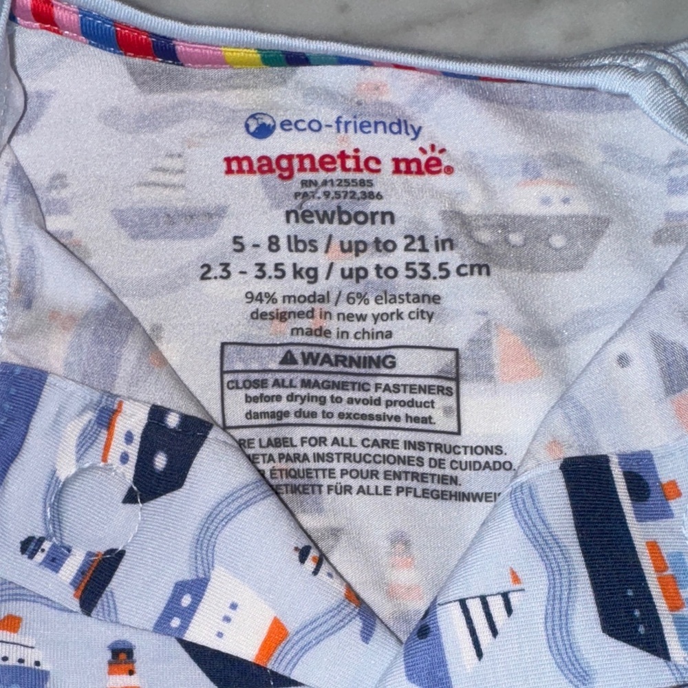 NWT MAGNETIC ME MODAL NAUTICAL FOOTIE NB - Picture 2 of 3